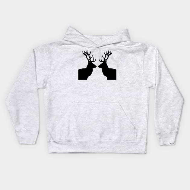 Stag Silhouette Kids Hoodie by Simon-dell